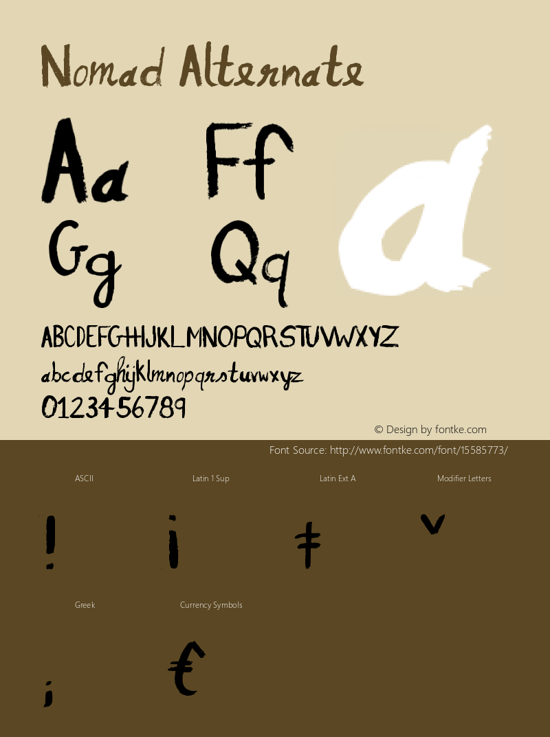 Nomad Alternate Version 1.00 August 24, 2015, initial release Font Sample