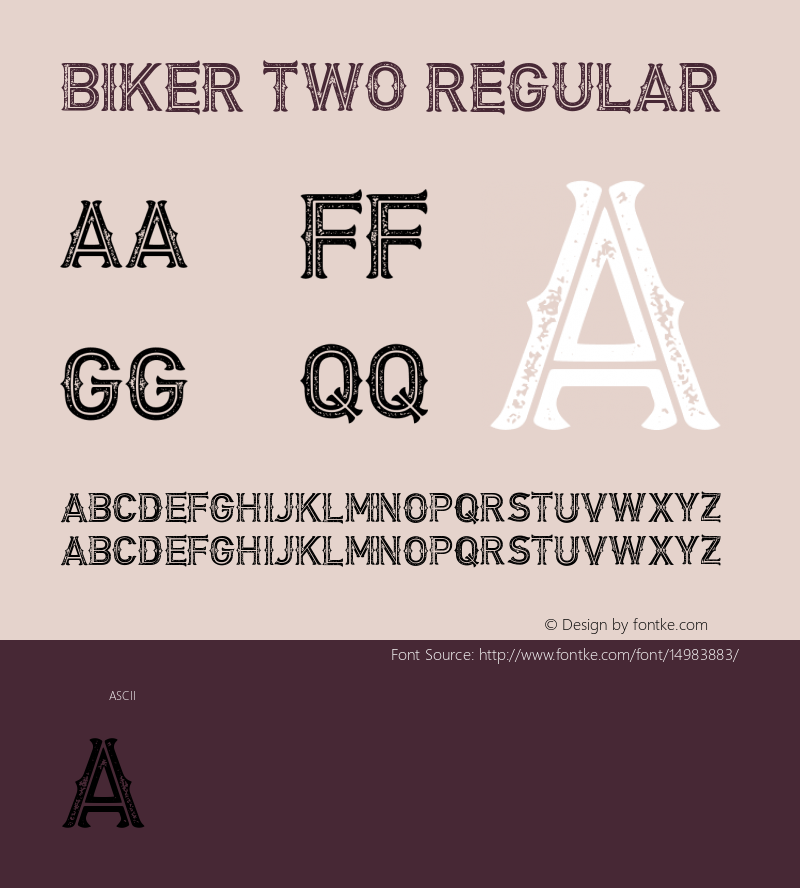 Biker Two Regular Version 1.00 February 10, 2015, initial release Font Sample