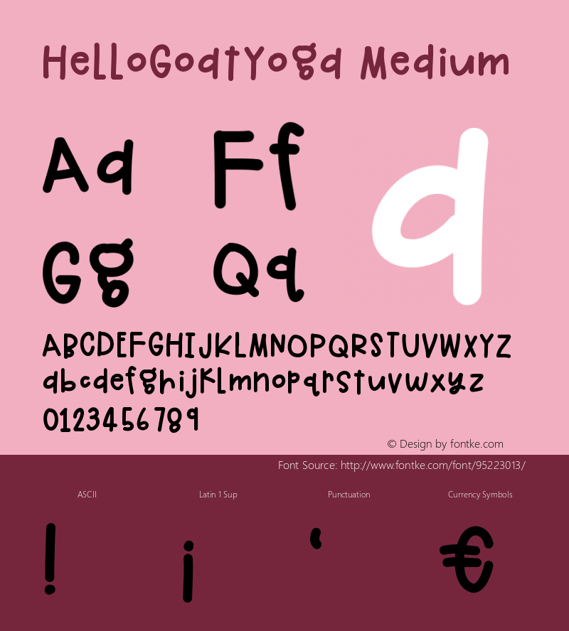 HelloGoatYoga Version 001.000 Font Sample