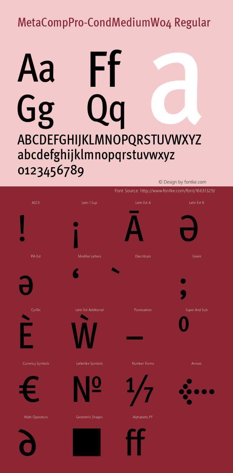 MetaCompPro-CondMediumW04 Regular Version 7.504 Font Sample