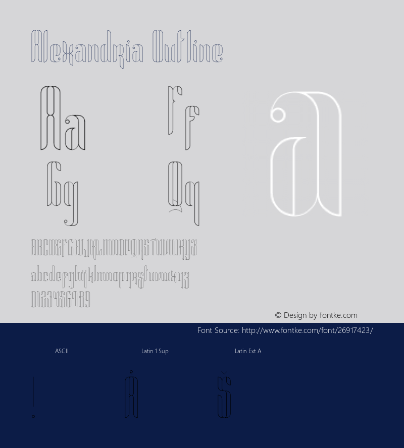 Alexandria Outline Version 1.002;Fontself Maker 3.0.0-0 Font Sample