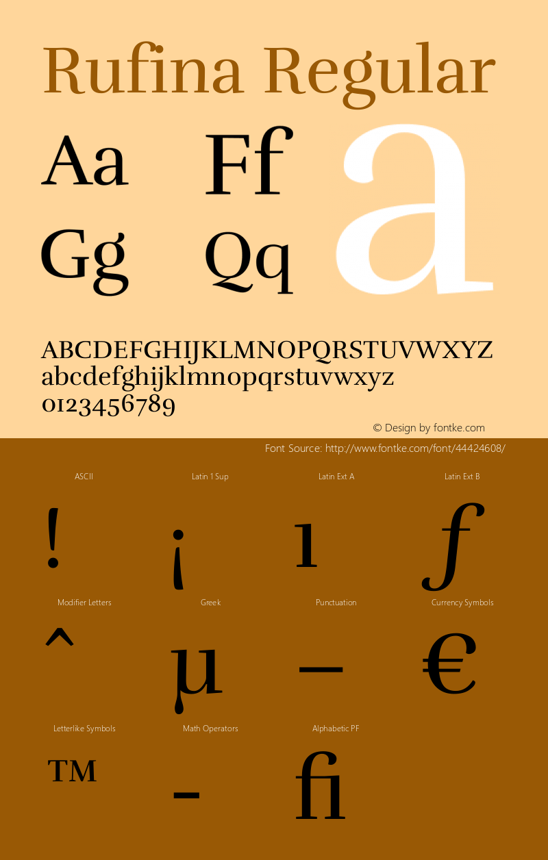 Rufina Version 1.001 Font Sample