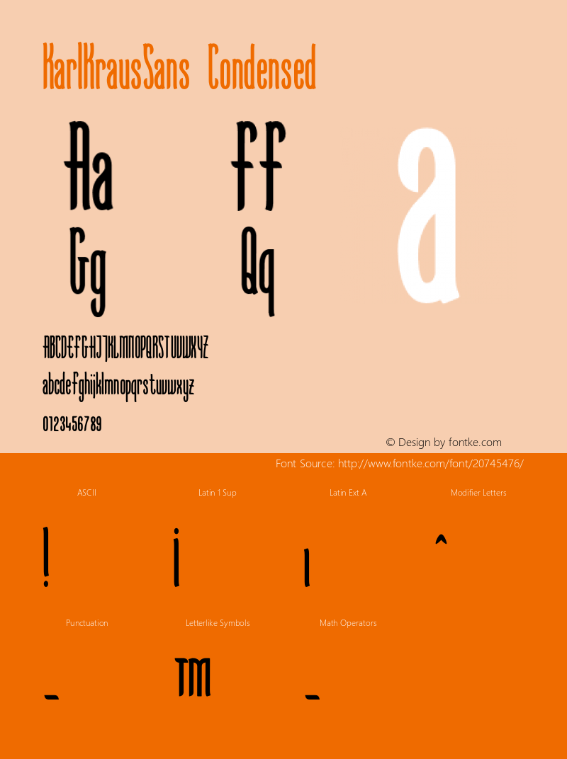 KarlKrausSansCondensed Version 001.000 Font Sample