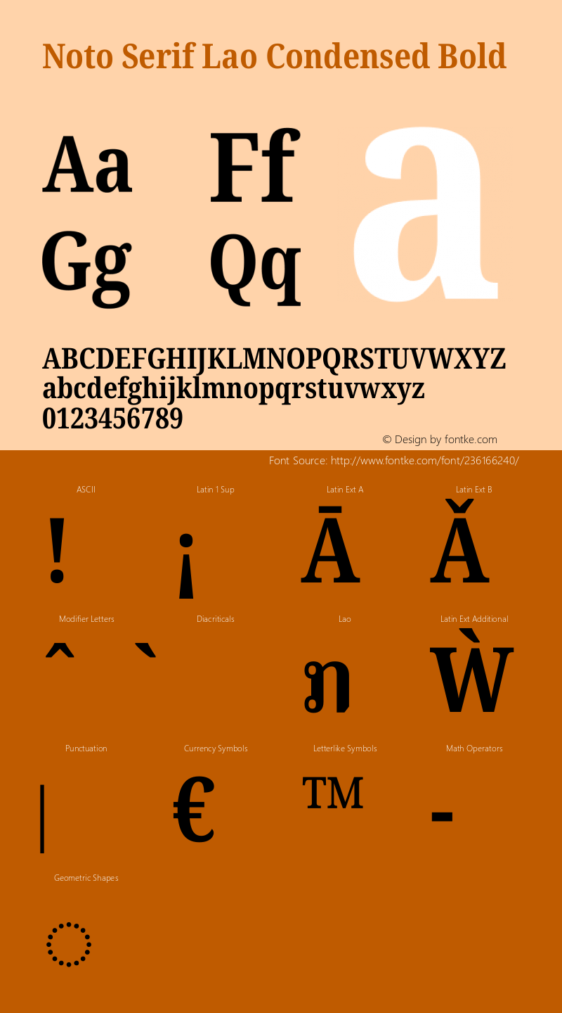 Noto Serif Lao Condensed Bold Version 2.002图片样张