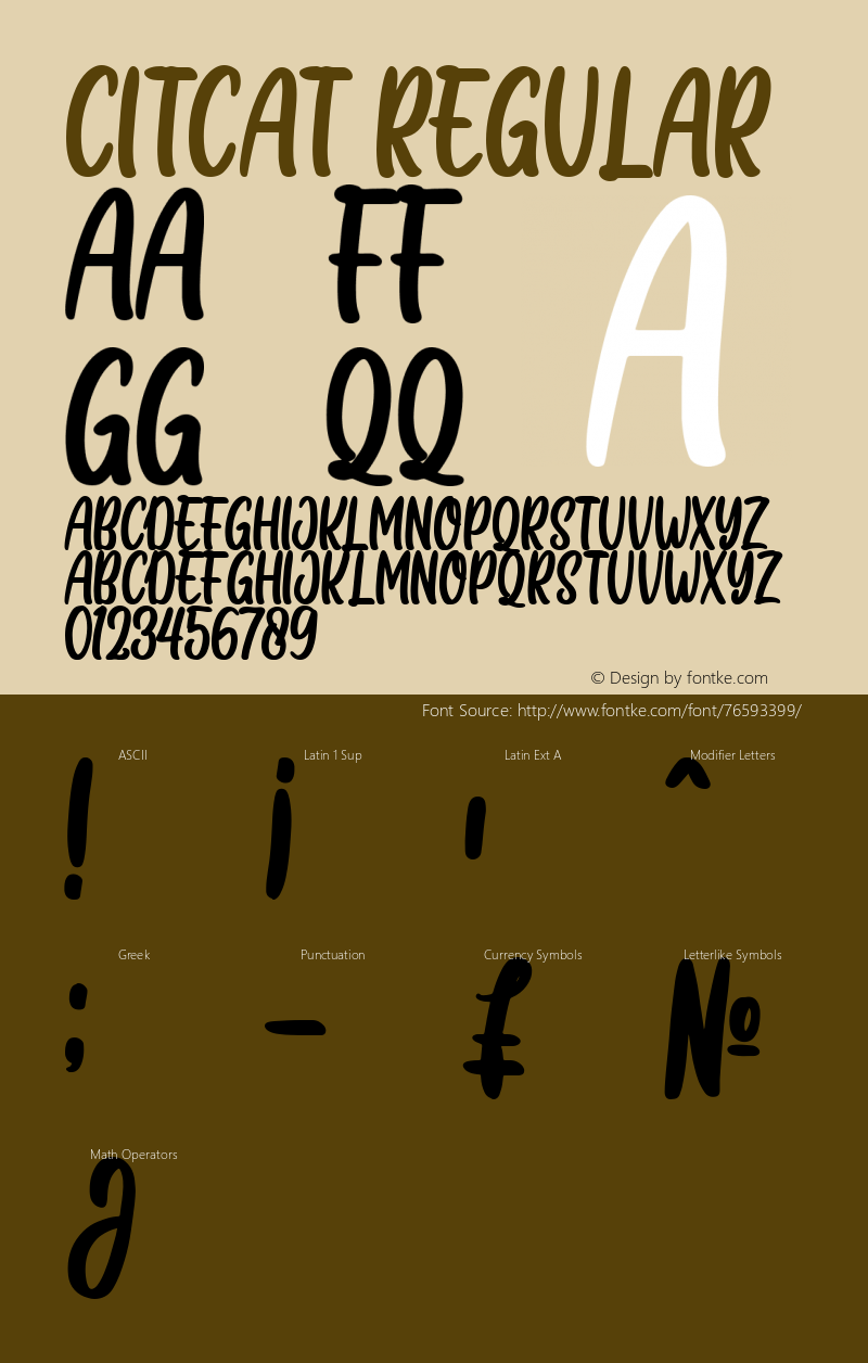 CITCAT Version 1.00;July 9, 2020;FontCreator 12.0.0.2525 64-bit Font Sample