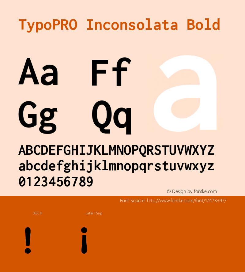 TypoPRO Inconsolata Bold Version 1.016 Font Sample