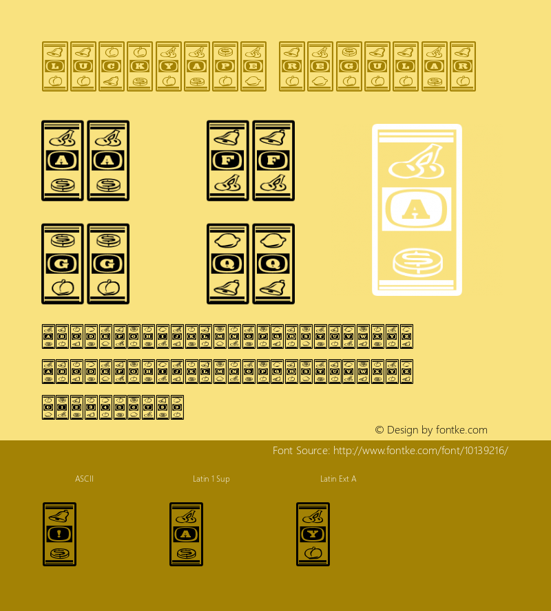 LuckyApe Regular Version 2.000 2004 Font Sample