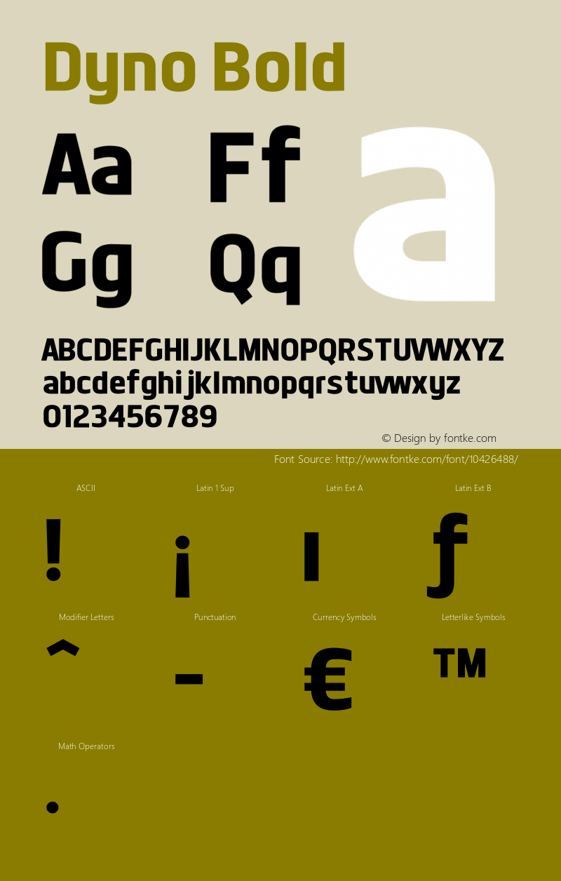 Dyno Bold v1.1 - 2/17/2012 Font Sample