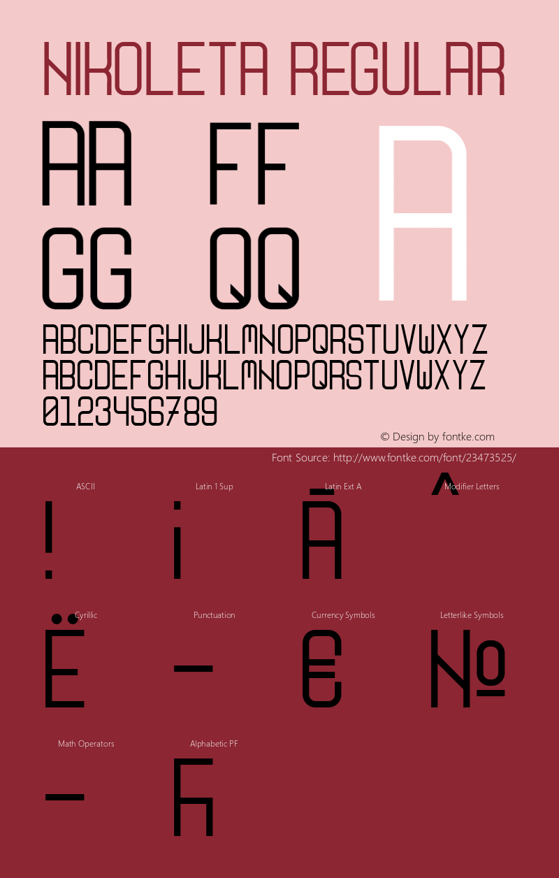 Nikoleta Version 1.000 Font Sample