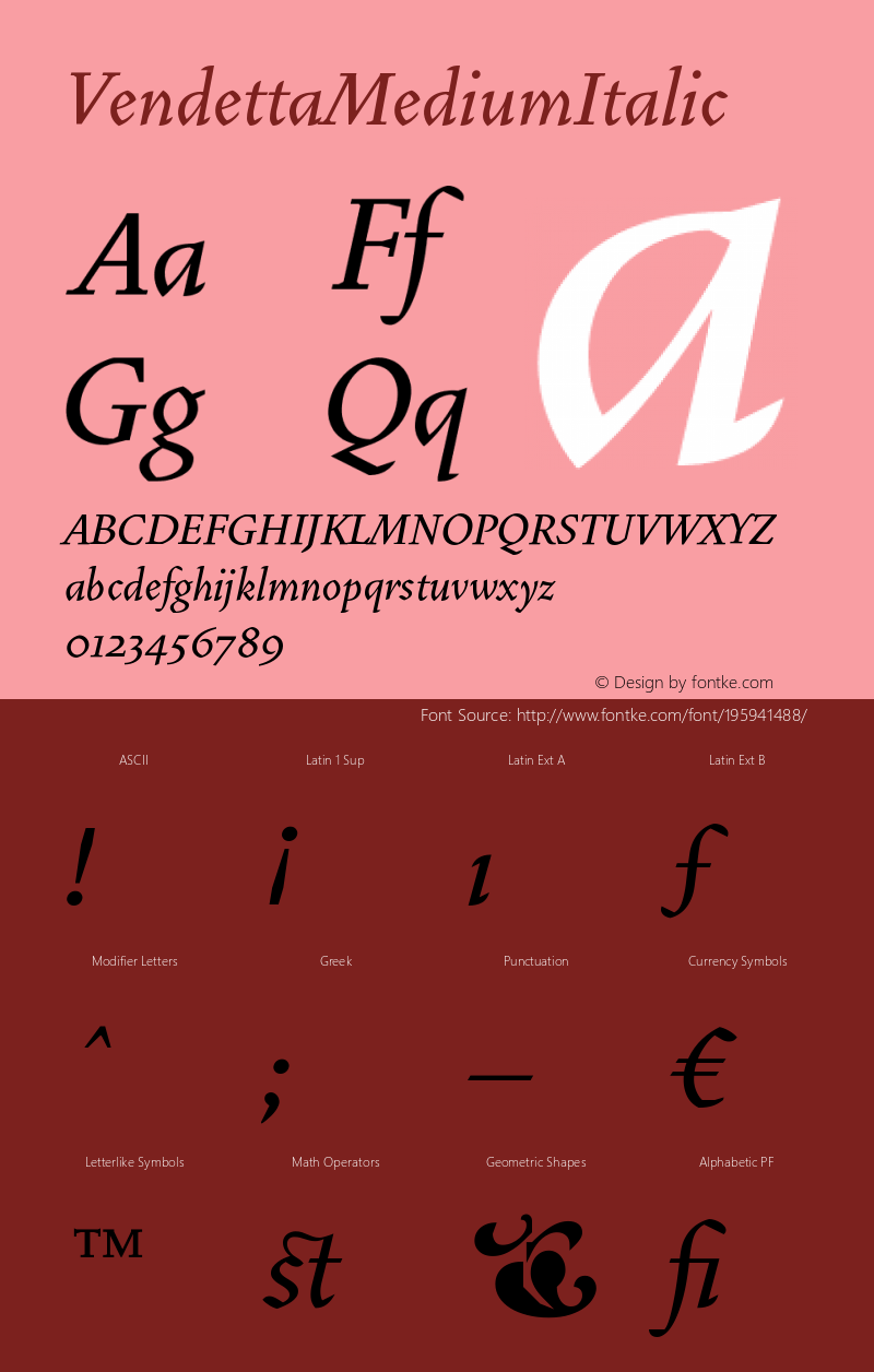 ☞VendettaMediumItalic Version 1.0; release;com.myfonts.easy.emigre.vendetta.medium-italic.wfkit2.version.MGc图片样张