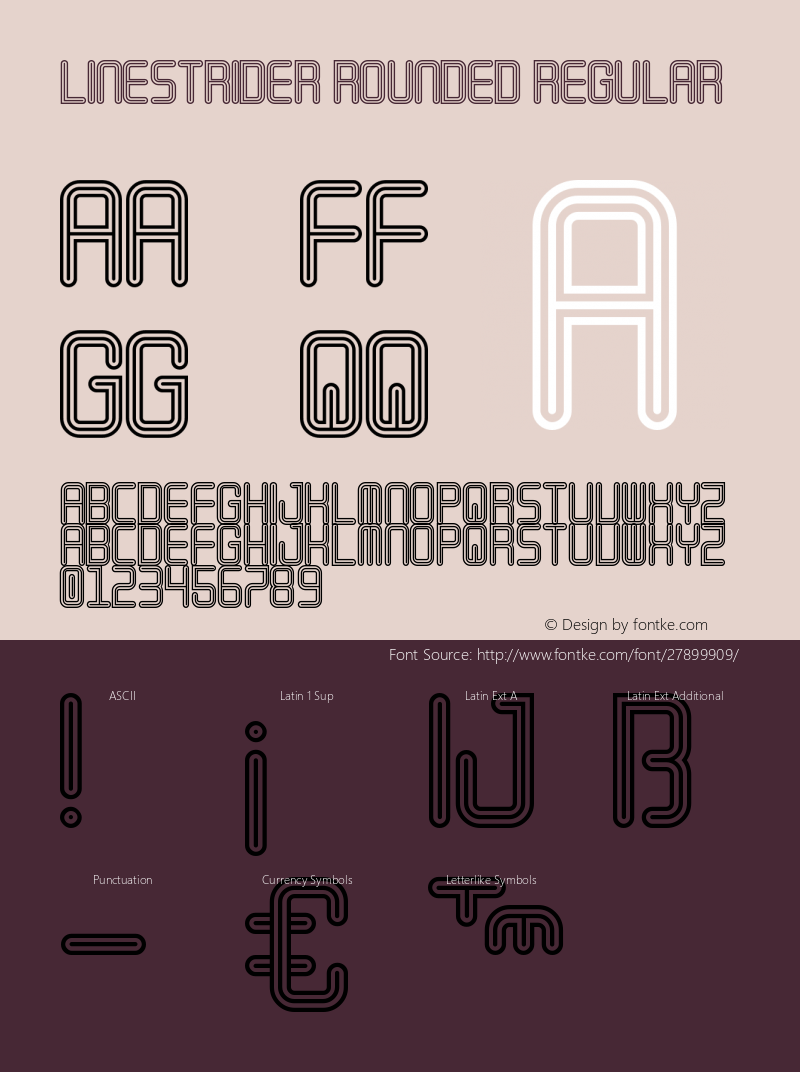 Linestrider Rounded Regular Version 1.0 Font Sample