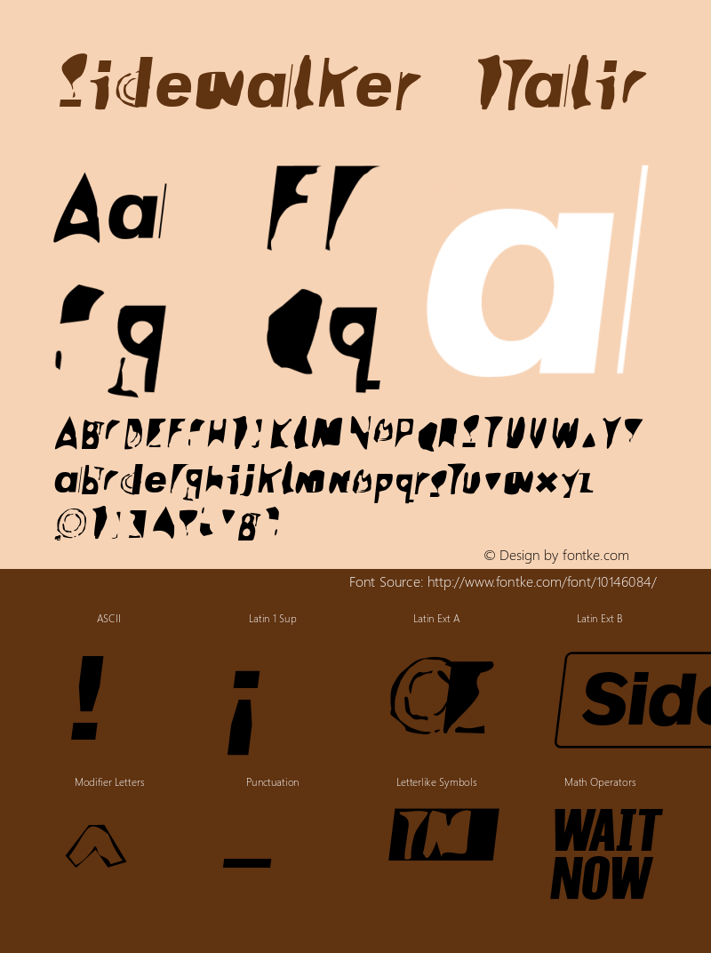 Sidewalker Italic Version 1.000 Font Sample