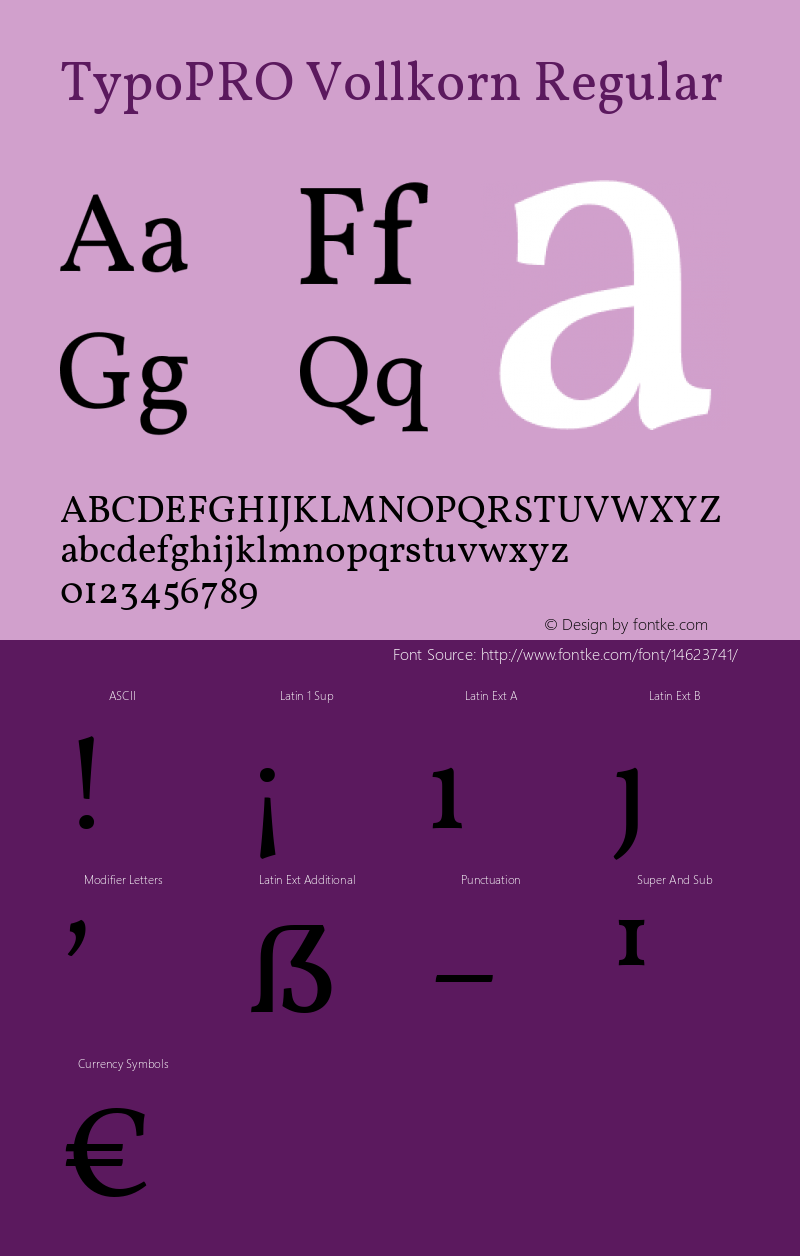 TypoPRO Vollkorn Regular Version 2.001 Font Sample