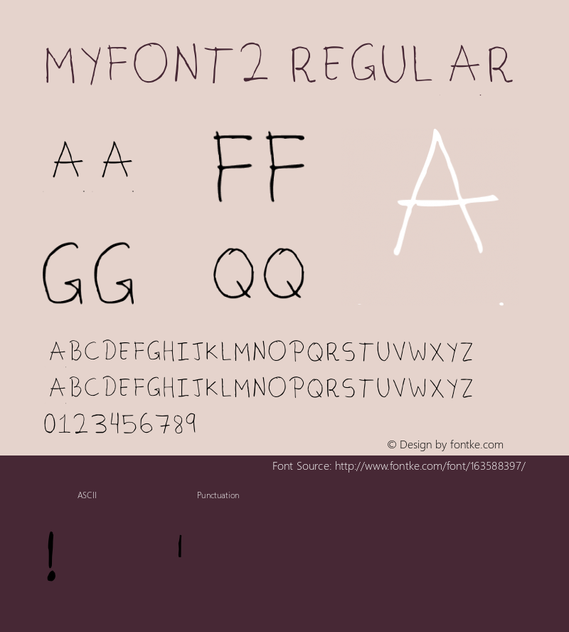 Myfont2 Regular Version 001.001 Font Sample