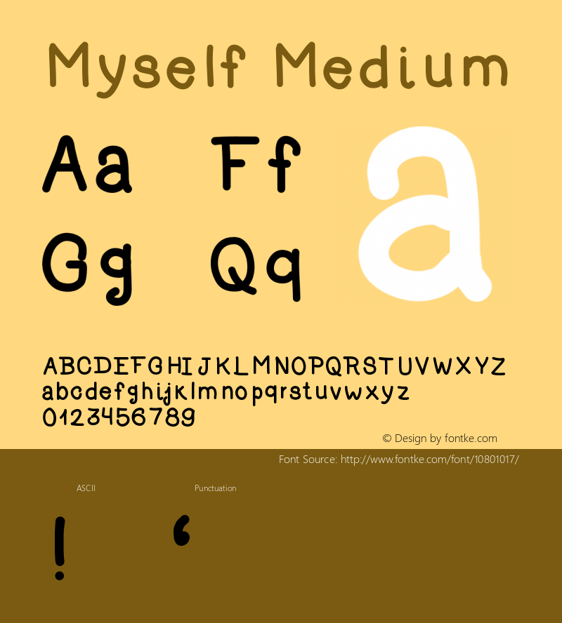 Myself Medium Version 001.000 Font Sample