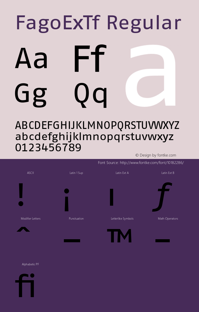 FagoExTf Regular 001.000 Font Sample