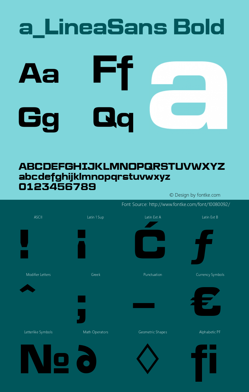 a_LineaSans Bold Version 1.2; 1998 Font Sample