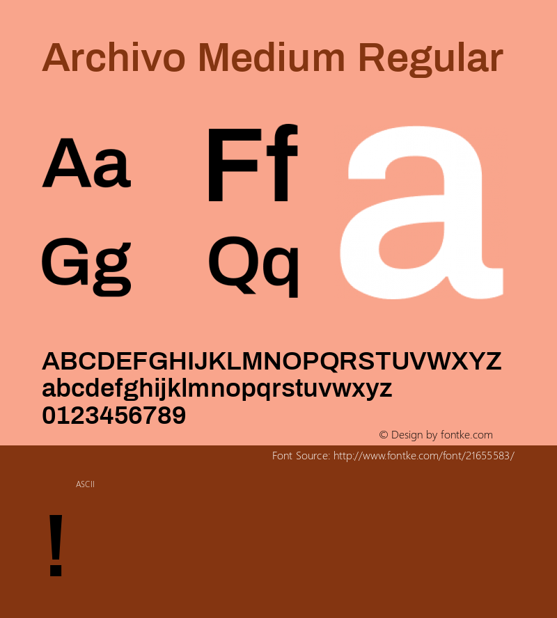 ArchivoMedium Version 1.0 Font Sample