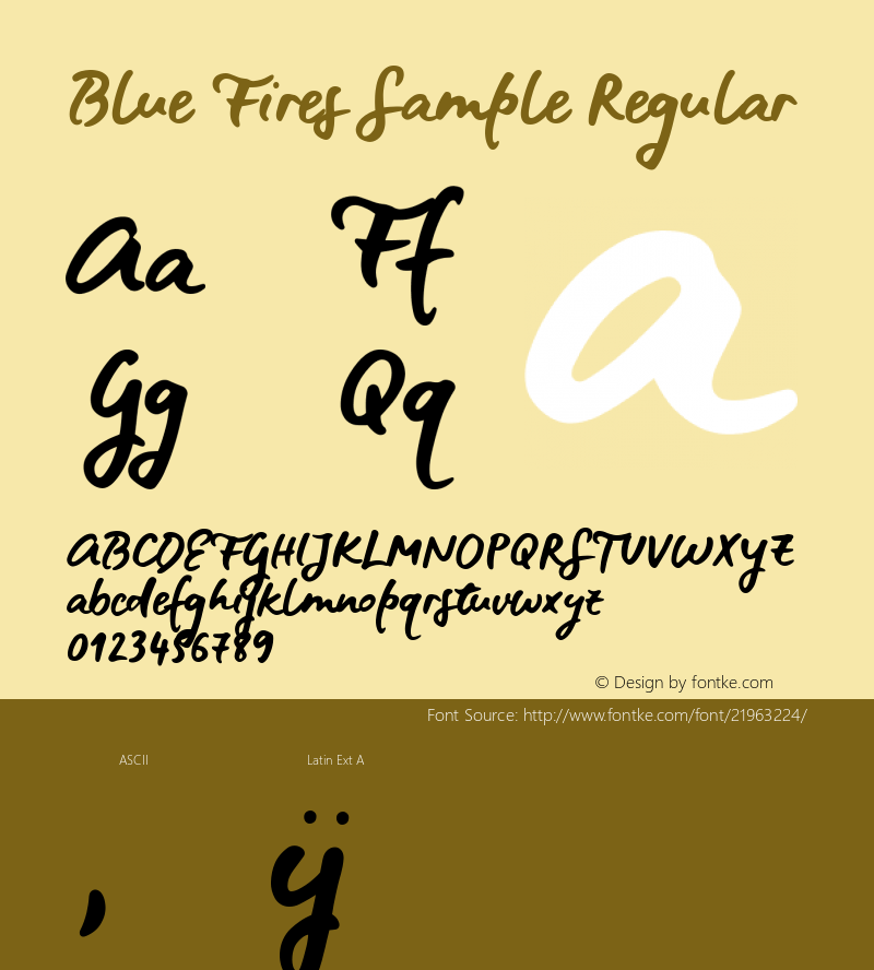 Blue Fires Sample Version 1.000 2017 initial release Font Sample