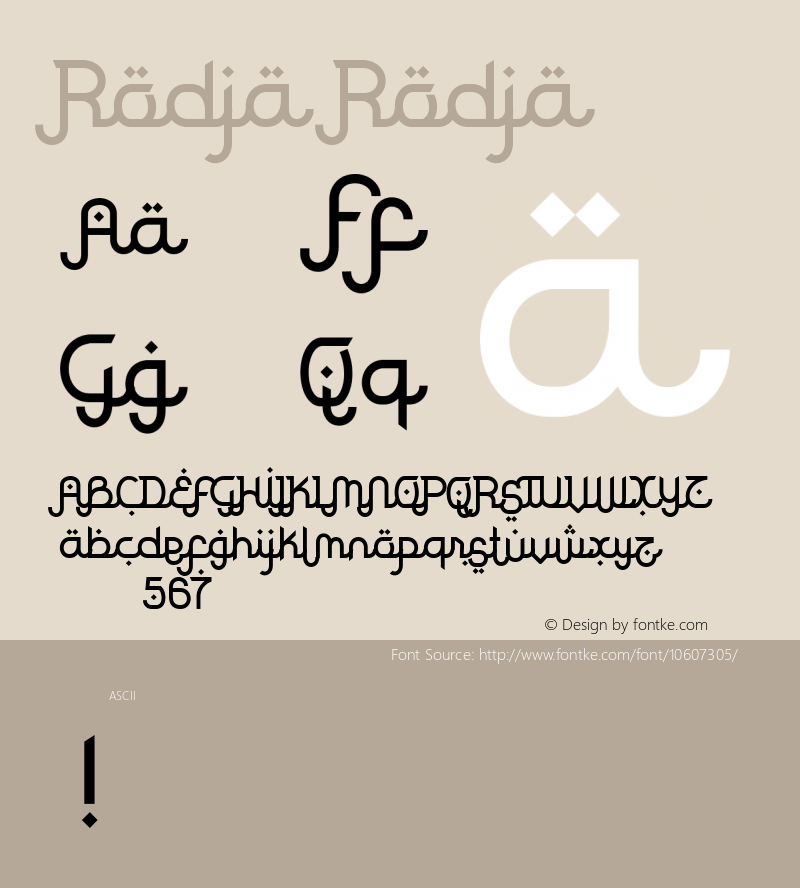 Rodja Rodja Unknown Font Sample