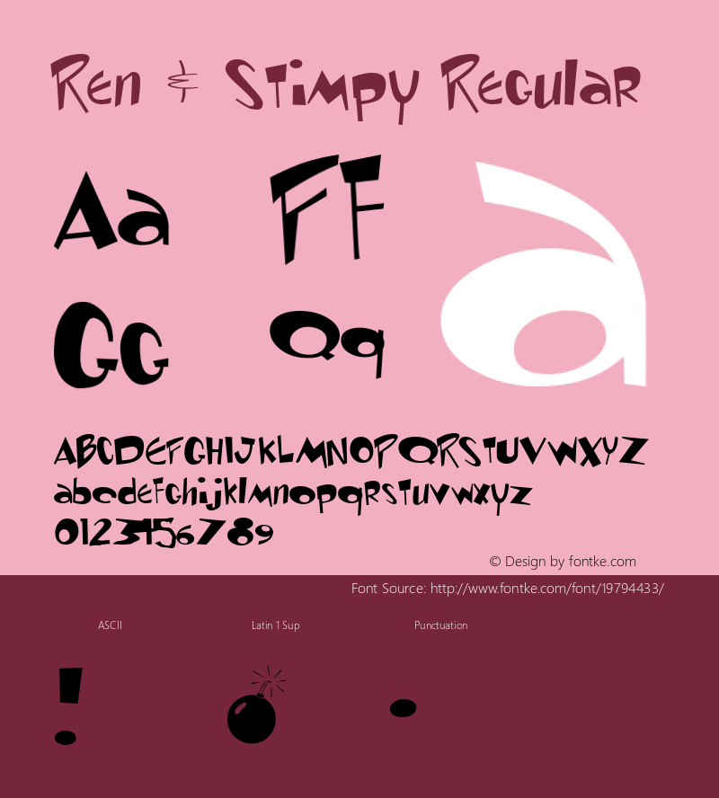 Ren & Stimpy Altsys Metamorphosis:26/8/95 Font Sample