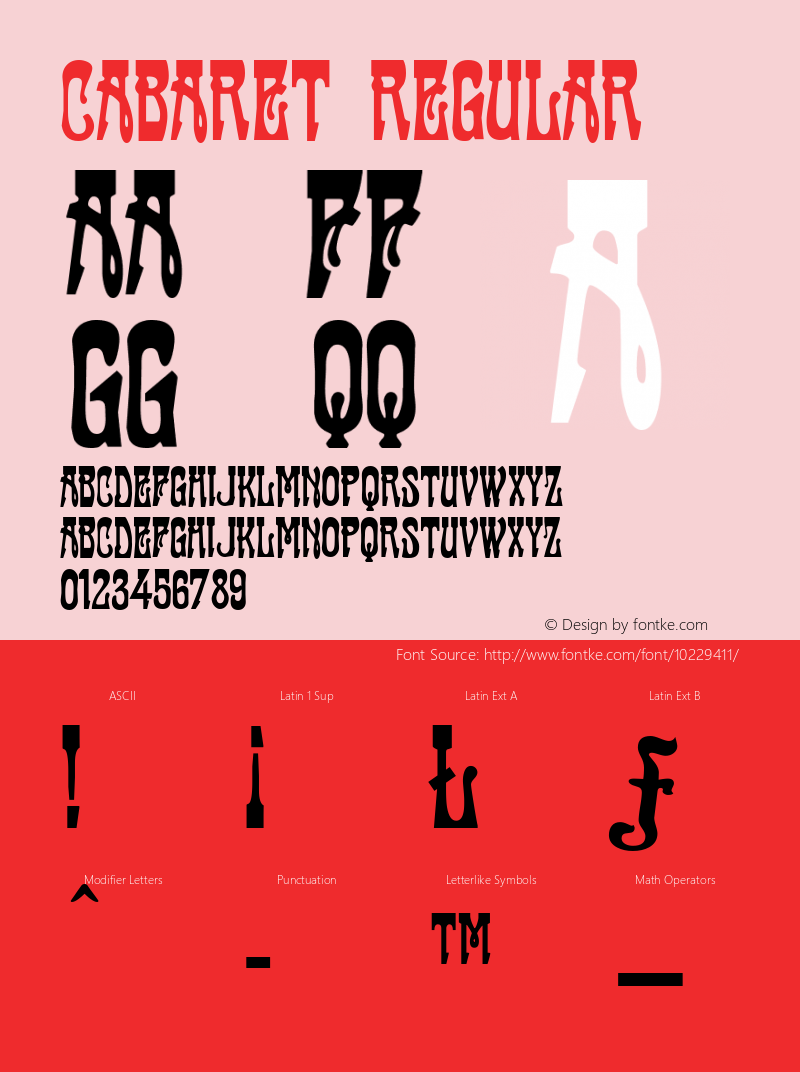 Cabaret Regular Macromedia Fontographer 4.1 03.06.01 Font Sample