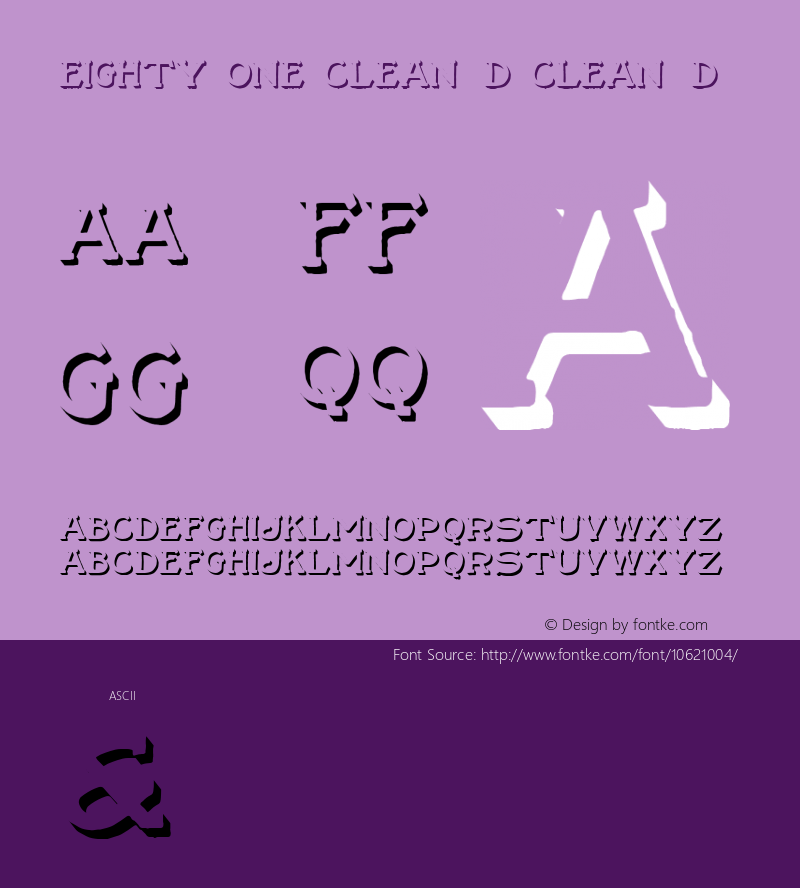 Eighty One Clean 3D Clean 3D Version 1.000 Font Sample