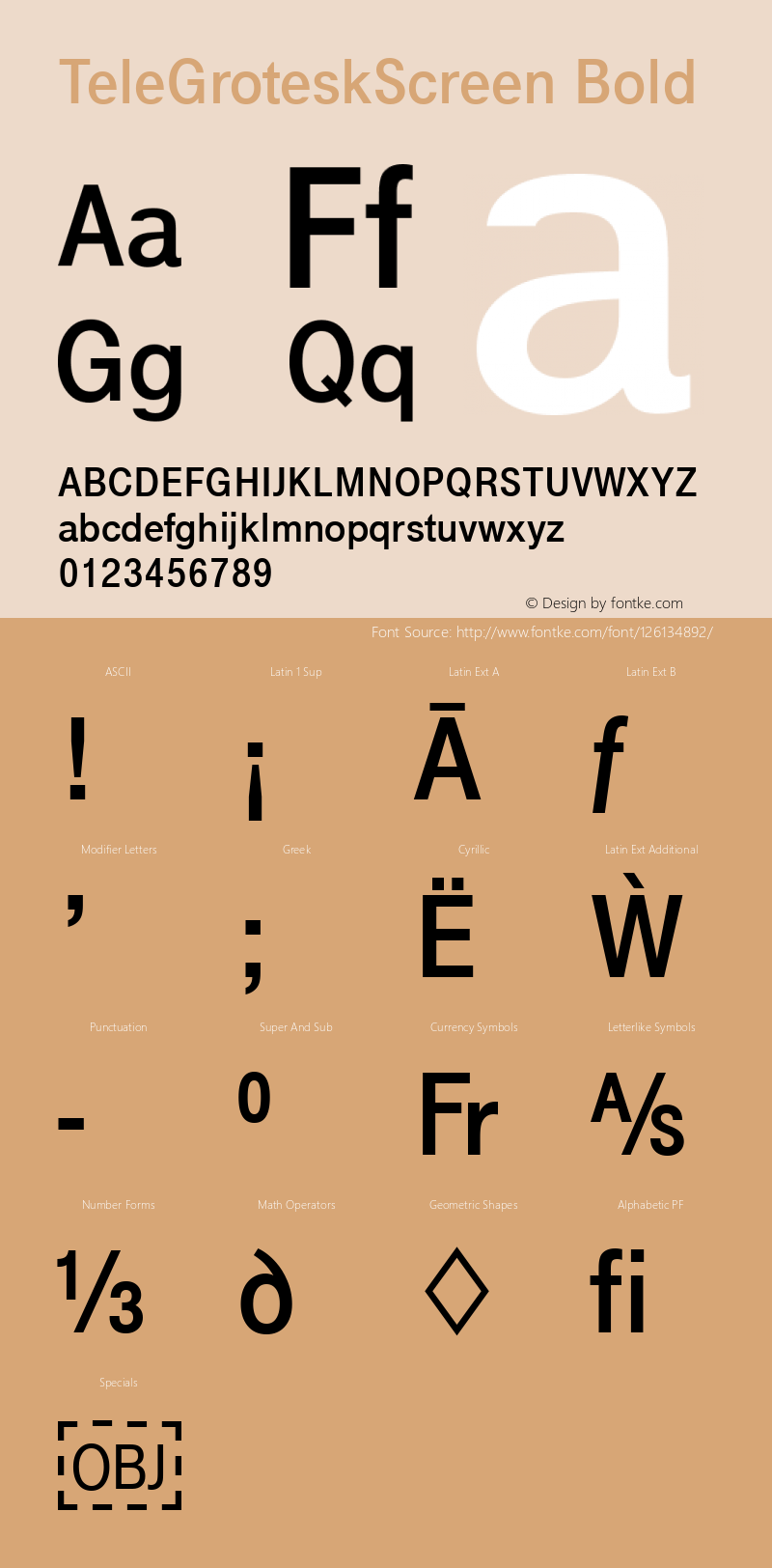 TeleGroteskScreen Bold Version 1.10 Font Sample