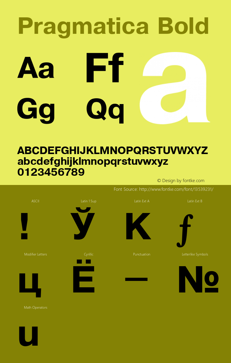 Pragmatica Bold 001.001 Font Sample