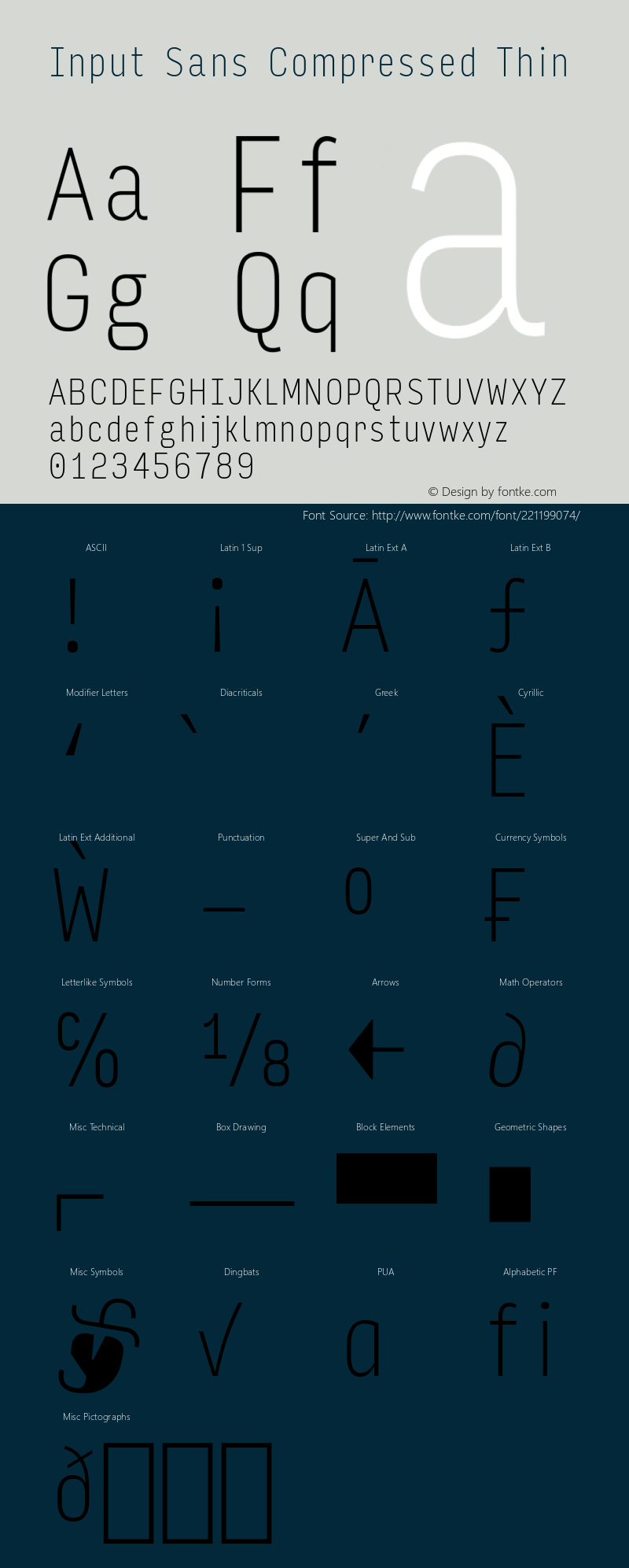 InputSansCompressed Thin Version 0.000;PS 0.0;hotconv 1.0.72;makeotf.lib2.5.5900; ttfautohint (v0.9)图片样张