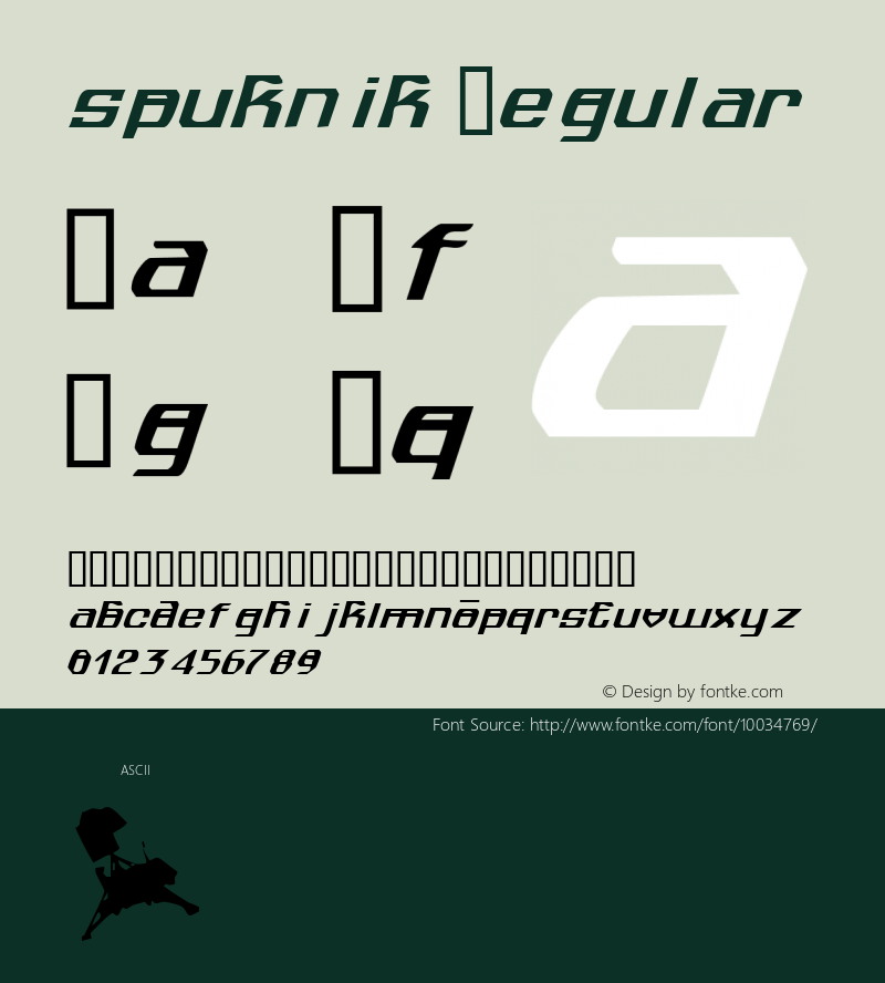 spuknik Regular spuknik techno font Font Sample