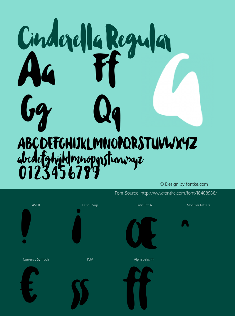 Cinderella Regular Version 1.000 Font Sample