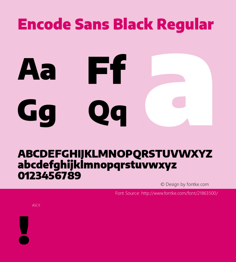 Encode Sans Black Regular  Font Sample