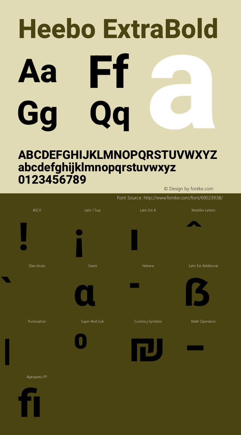 Heebo ExtraBold Version 3.001 Font Sample