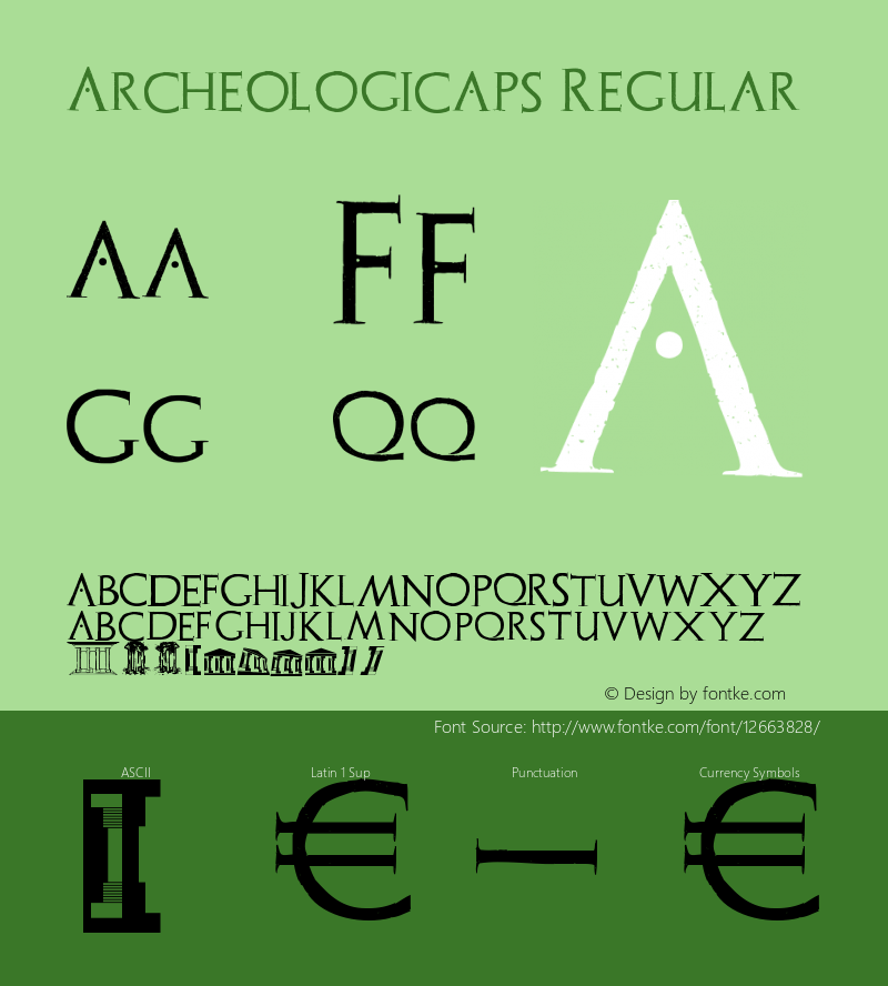 Archeologicaps Regular 1.0 2005-05-03 Font Sample