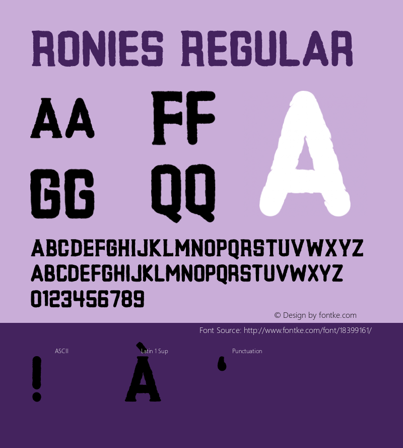 Ronies Regular Version 01.00 Font Sample