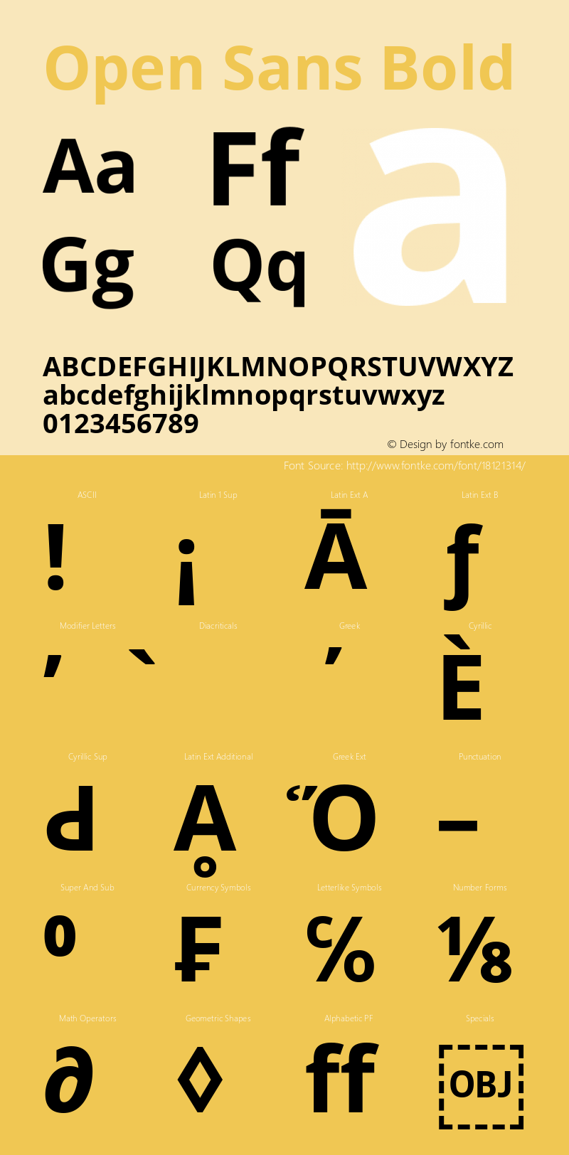 Open Sans Bold Version 1.10 Font Sample