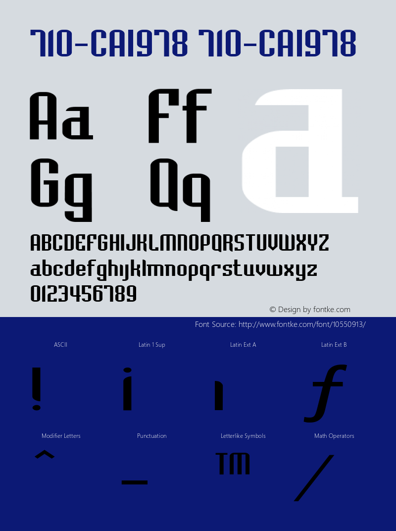 710-CAI978 710-CAI978 Version 3.0 Font Sample