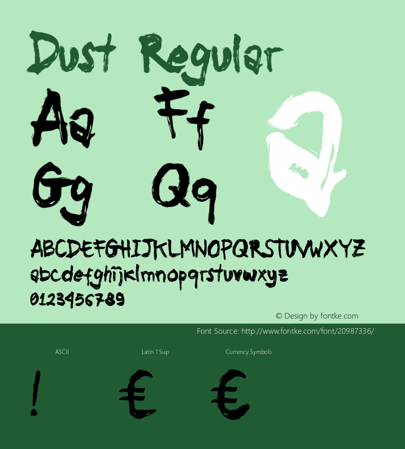 Dust Version 1.000 Font Sample