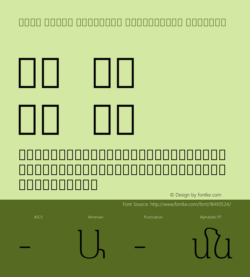 Noto Serif Armenian ExtraLight Regular Version 1.901 Font Sample