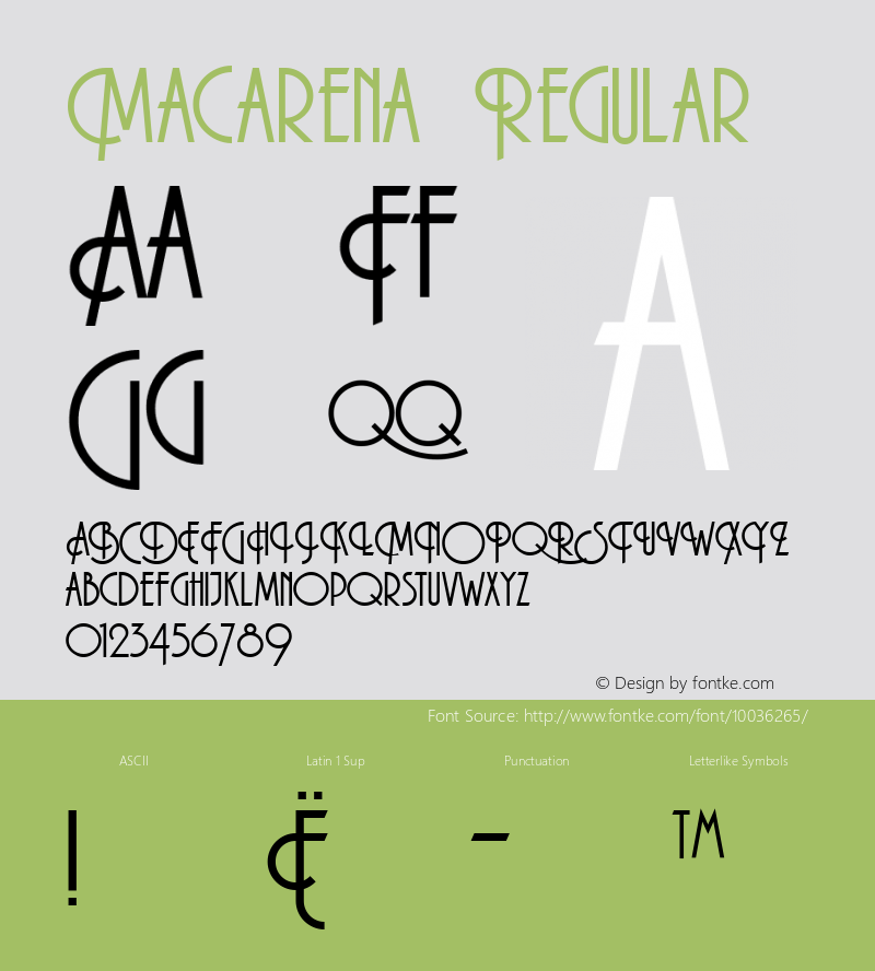 Macarena Regular 001 Font Sample