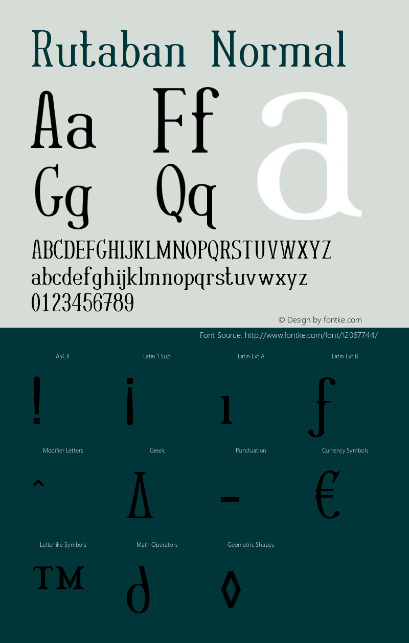Rutaban Normal Macromedia Fontographer 4.1.5 6/17/01 Font Sample