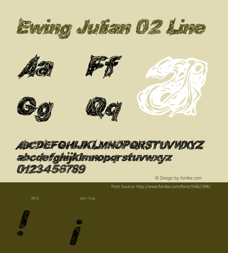 Ewing Julian 02 Line Version 1.000 Font Sample