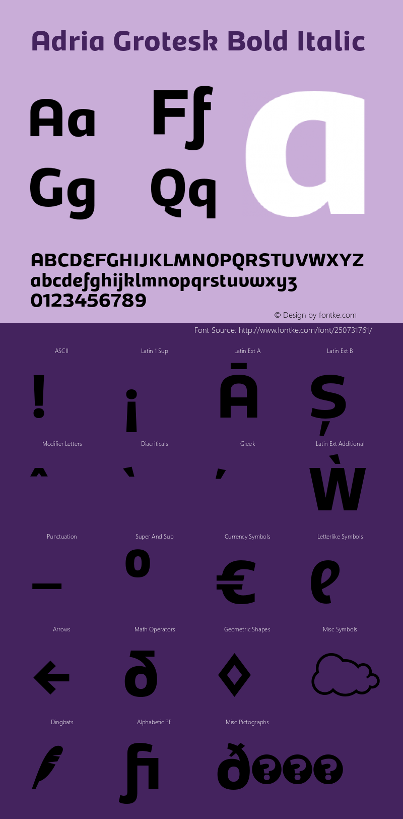 Adria Grotesk Bold UprightItalic Version 1.001;PS 001.001;hotconv 1.0.70;makeotf.lib2.5.58329图片样张