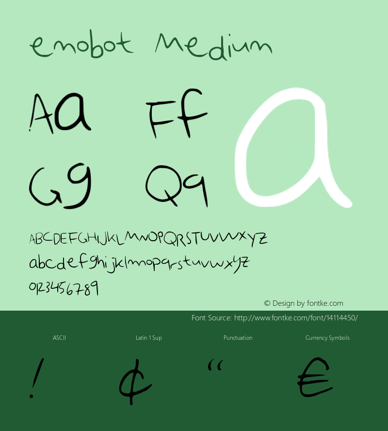 emobot Medium Version 001.000 Font Sample