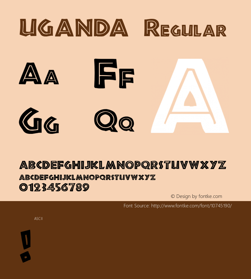 UGANDA Regular Unknown Font Sample
