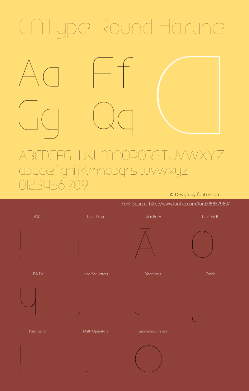 CNType Round Hairline Version 1.0 Font Sample