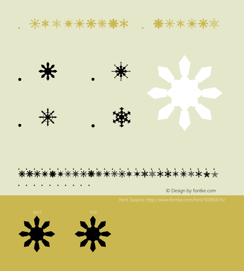 Snowflakes Regular Unknown Font Sample
