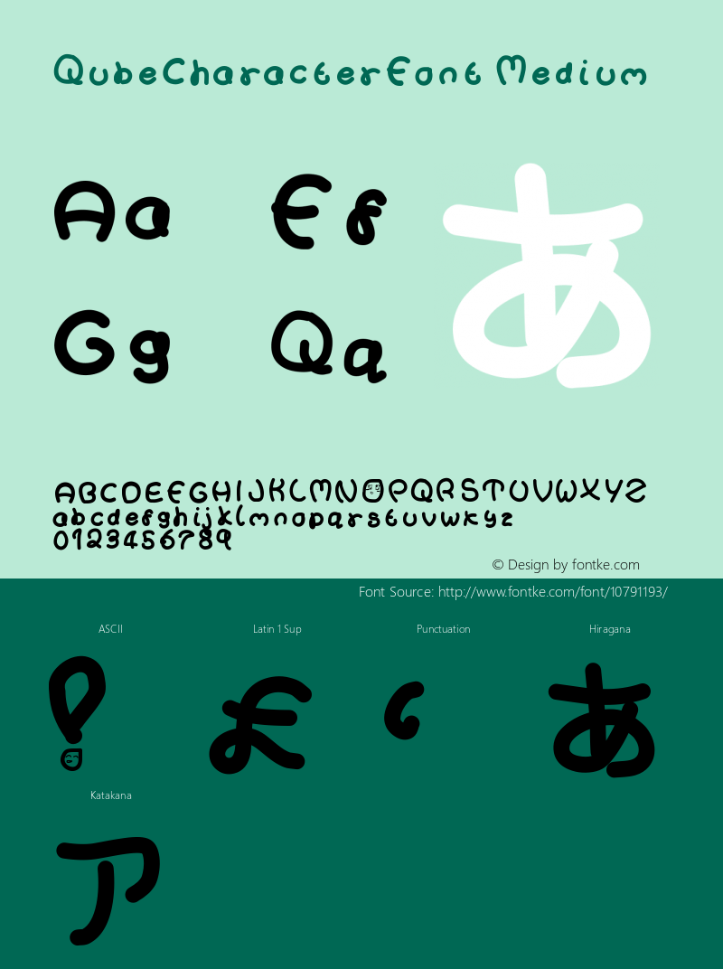 QubeCharacterFont Medium Version 001.000 Font Sample