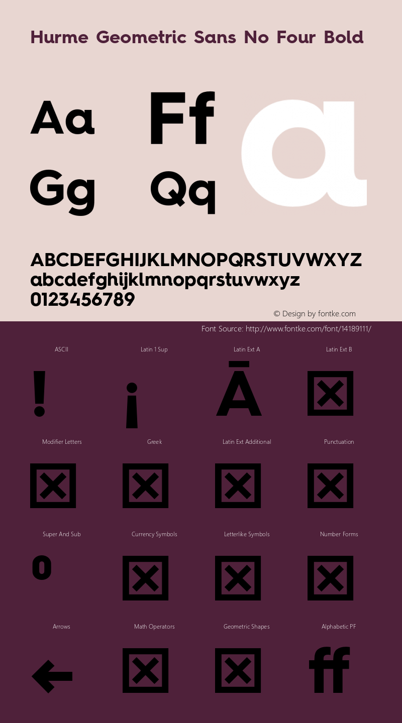 Hurme Geometric Sans No Four Bold 1.001 Font Sample